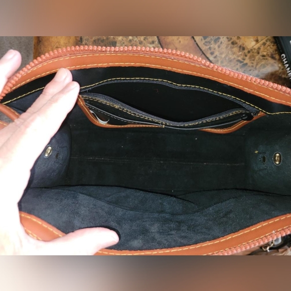 All Leather satchel with crossbody chain - Picture 3 of 12